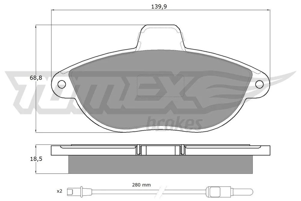 Sada brzdových destiček, kotoučová brzda Tomex Brakes TX13-35