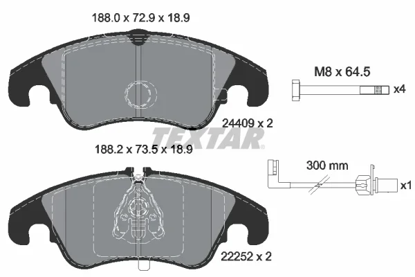 Sada brzdových destiček, kotoučová brzda TEXTAR 2440903