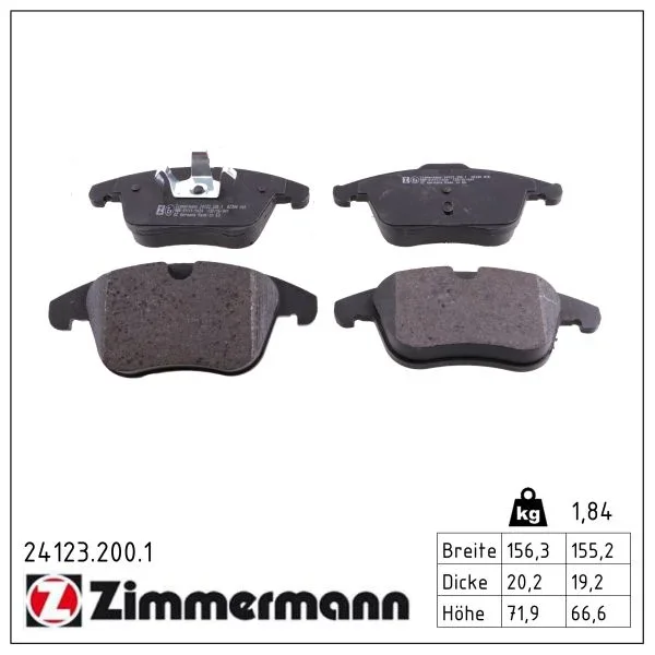 Sada brzdových destiček, kotoučová brzda ZIMMERMANN 24123.200.1