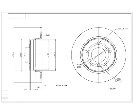 BRZ.KOTOUČ /Z/ BMW E87 04- HART 231000