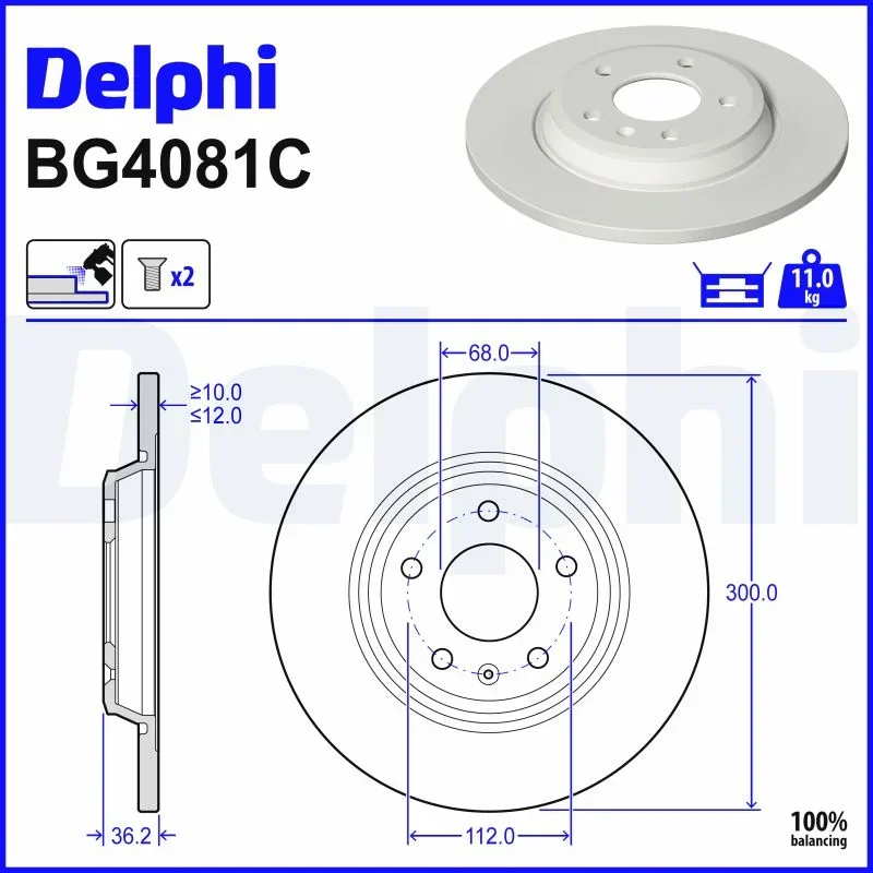 Brzdový kotouč DELPHI BG4081C