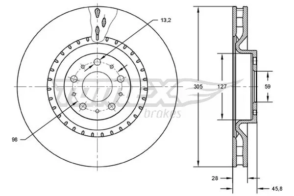 Brzdový kotouč Tomex Brakes TX71-86 Brzdový kotouč Tomex Brakes TX71-86