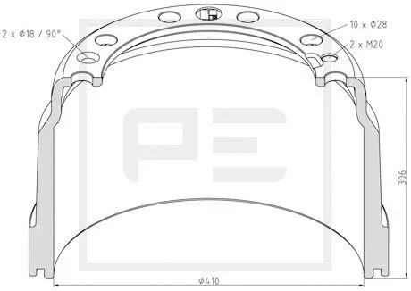 Brzdový buben PE Automotive 146.137-00A