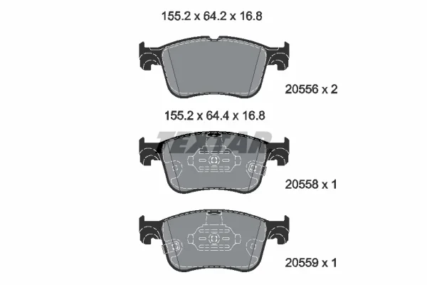 Sada brzdových destiček, kotoučová brzda TEXTAR 2055601
