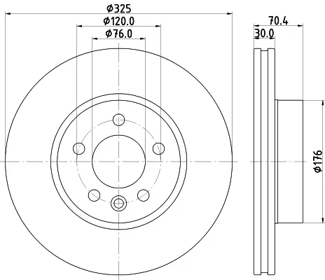 Brzdový kotouč HELLA 8DD355132-211 – OE 2N0615301B