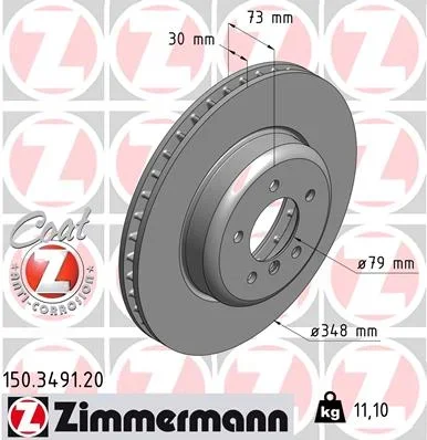 Brzdový kotouč ZIMMERMANN 150.3491.20 – OE 34116782593