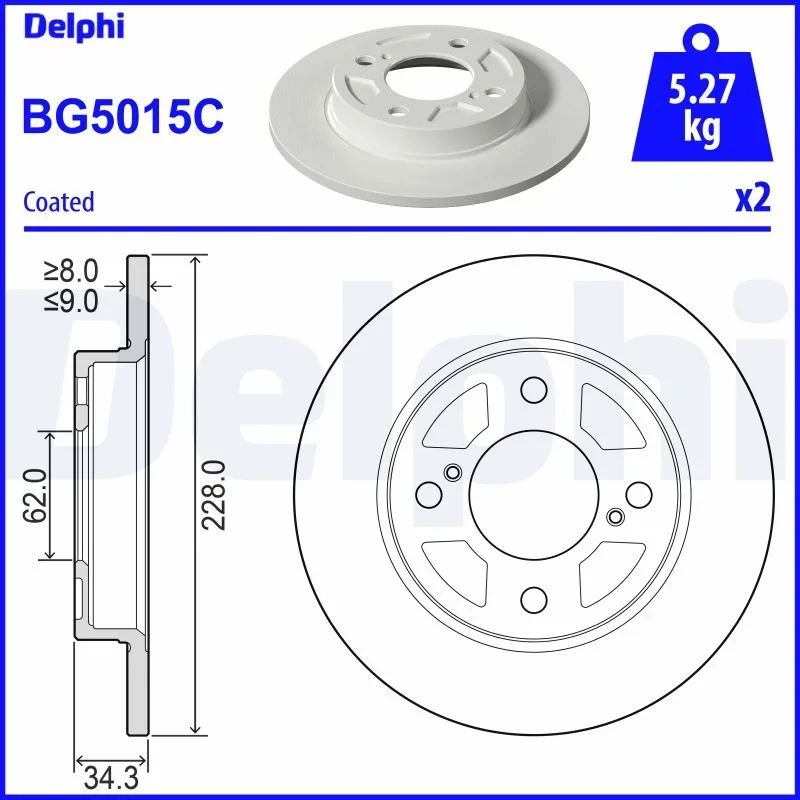 Brzdový kotouč DELPHI BG5015C