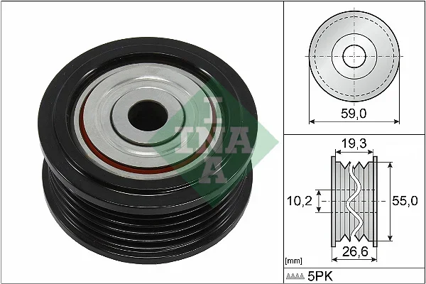 Vratná/vodicí kladka, klínový žebrový řemen Schaeffler INA 532086010