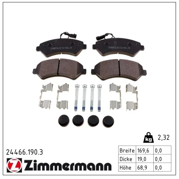 Sada brzdových destiček, kotoučová brzda ZIMMERMANN 24466.190.3 Sada brzdových destiček, kotoučová brzda ZIMMERMANN 24466.190.3