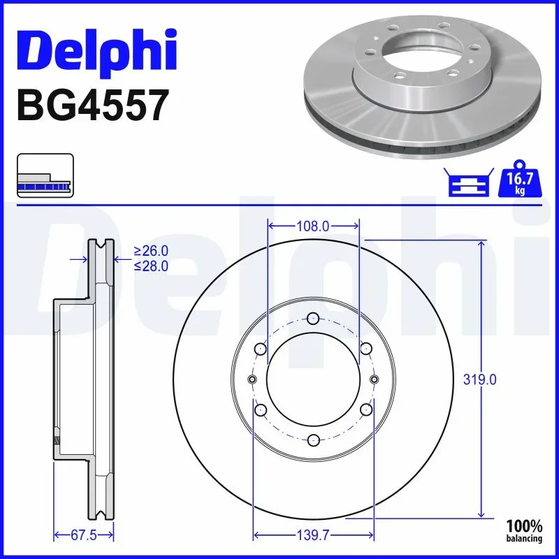 Brzdový kotouč DELPHI BG4557