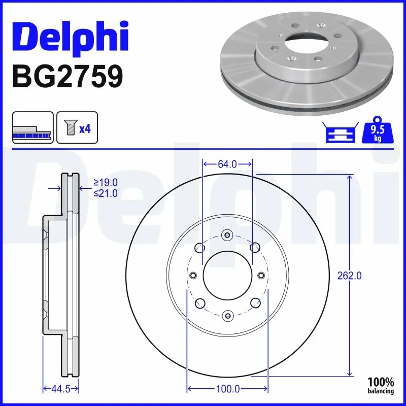 Brzdový kotouč DELPHI BG2759