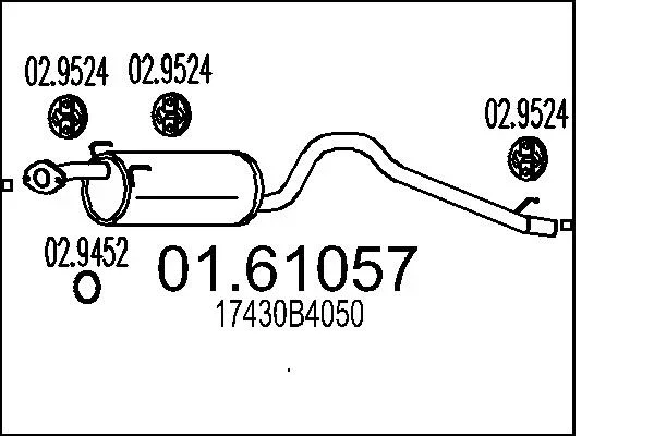 Zadni tlumic vyfuku MTS 01.61057 – OE 17430B4050