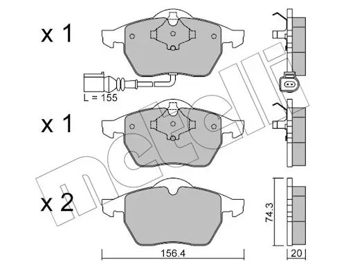 Sada brzdových destiček, kotoučová brzda METELLI 22-0181-4