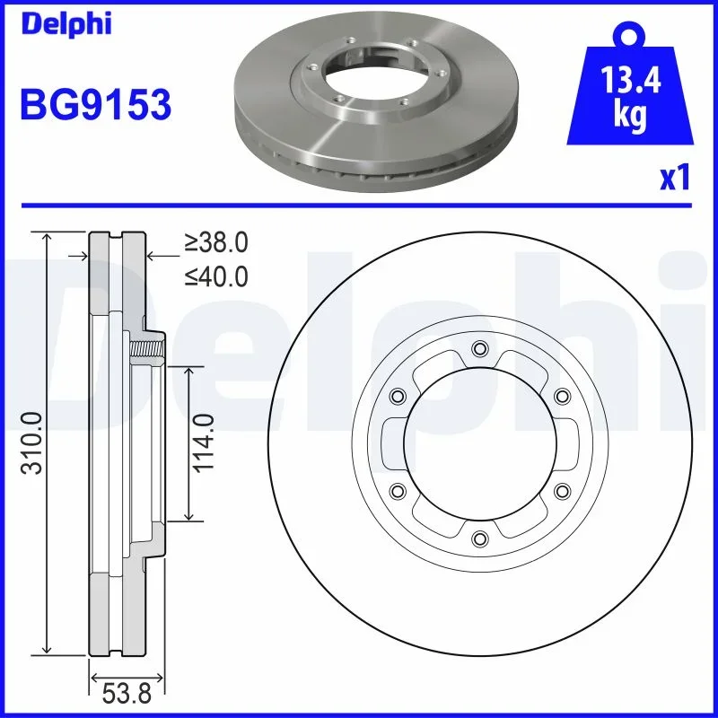 Brzdový kotouč DELPHI BG9153 – OE MK326334