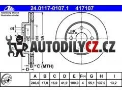 AT 417107 P/L brzdový kotouč ATE