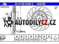 AT 428208 L brzdový kotouč ATE