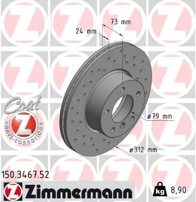 Brzdový kotouč ZIMMERMANN 150.3467.52