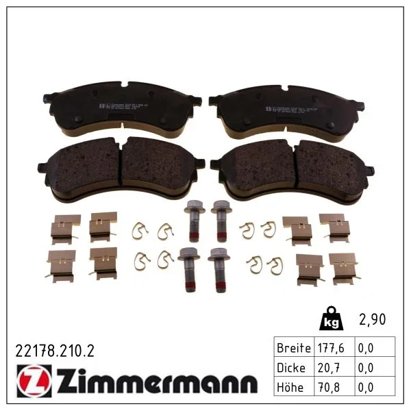 Sada brzdových destiček, kotoučová brzda ZIMMERMANN 22178.210.2 Sada brzdových destiček, kotoučová brzda ZIMMERMANN 22178.210.2
