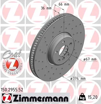 Kotouč brzdový ZIMMERMANN 150.2955.52
