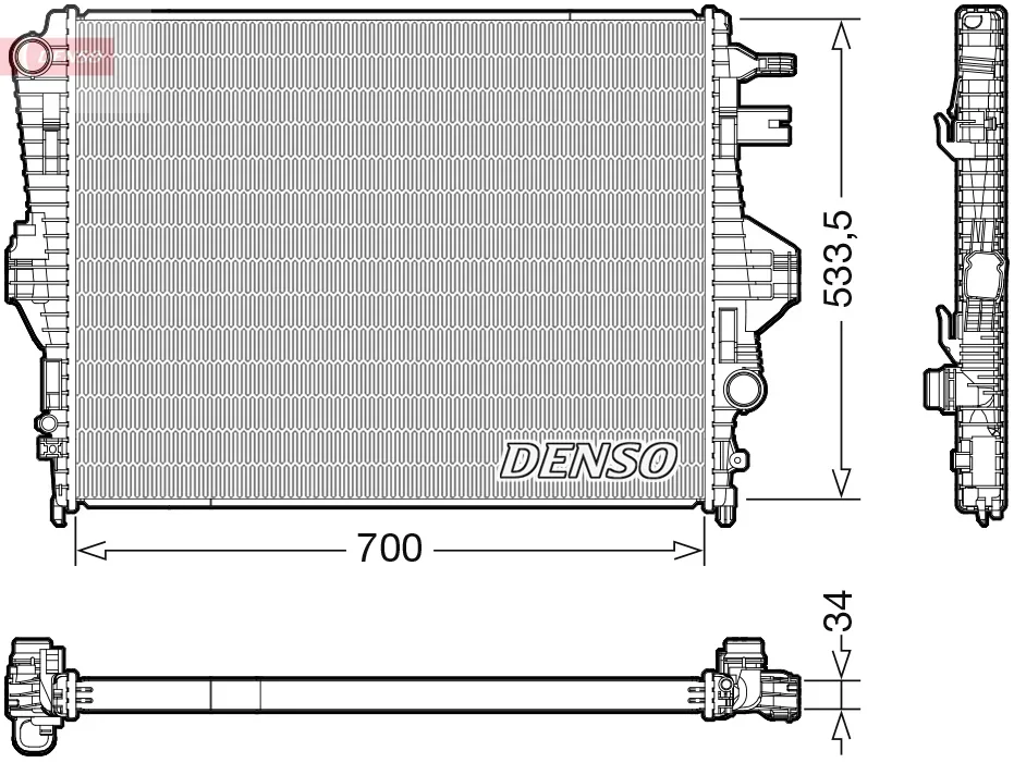 Chladič, chlazení motoru DENSO DRM32050 Chladič, chlazení motoru DENSO DRM32050