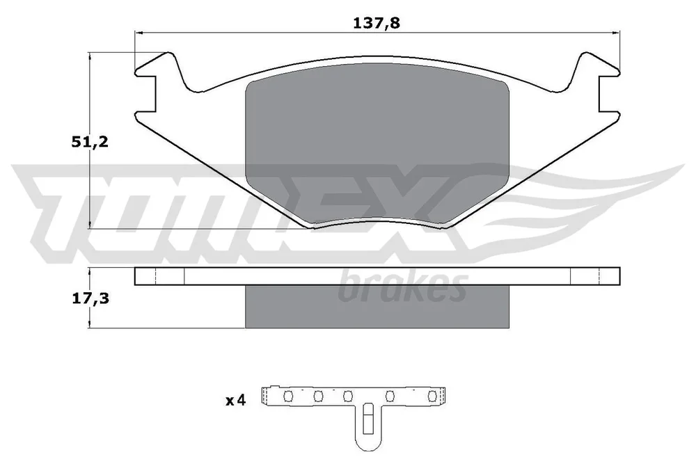 Sada brzdových destiček, kotoučová brzda Tomex Brakes TX10-15