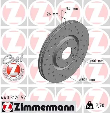 Brzdový kotouč ZIMMERMANN 440.3120.52