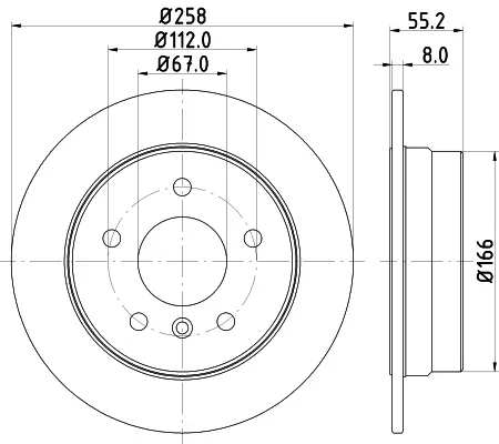 Brzdový kotouč HELLA 8DD355106-951