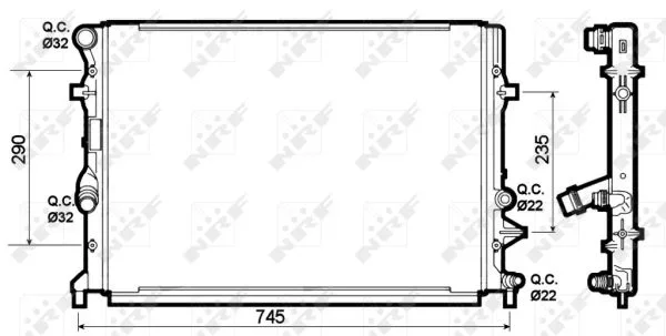 Chladič, chlazení motoru NRF 53139 – OE 1K0121251CL