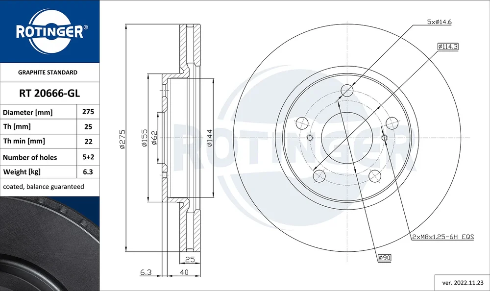 Brzdový kotouč ROTINGER RT20666-GL