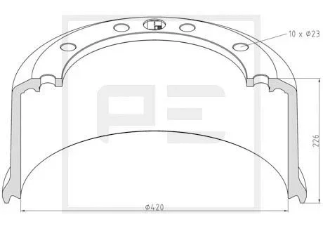 Brzdový buben PE Automotive 046.698-00A