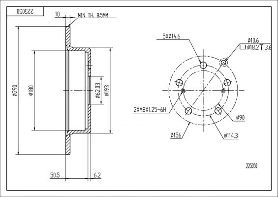BRZ.KOTOUČ /Z/COROLLA VERSO 1.6-2.2 04- HART 225050 – OE 424310F010 BRZ.KOTOUČ /Z/COROLLA VERSO 1.6-2.2 04- HART 225050 – OE 424310F010