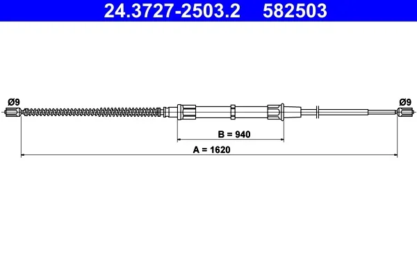 Tazne lanko, parkovaci brzda ATE 24.3727-2503.2 – OE 1J0609721D