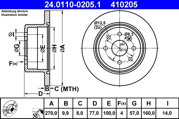 Brzdový kotouč ATE 24.0110-0205.1