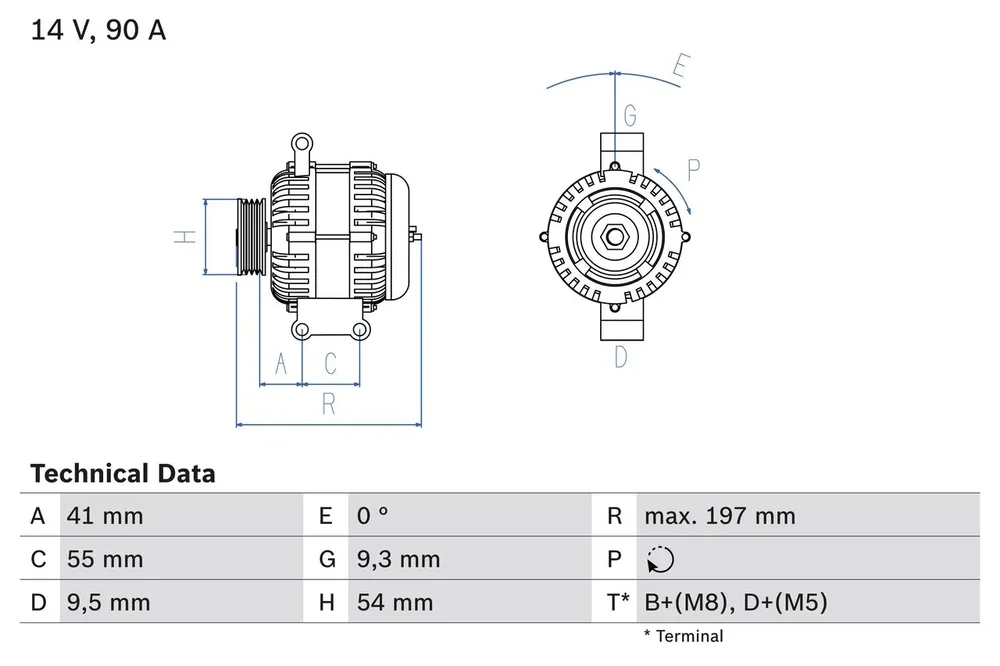 BO 0986048771 Alternátor BOSCH-výměnný díl