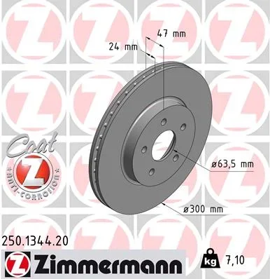 Brzdový kotouč ZIMMERMANN 250.1344.20