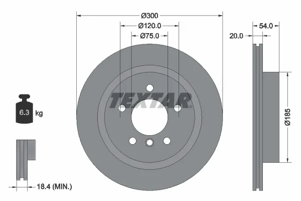 Brzdový kotouč TEXTAR 92196605