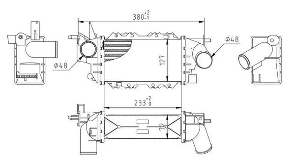 CHLADIČ VZDUCHU VECTRA B 1.7TD 95-98 HART 636915 – OE 52464588