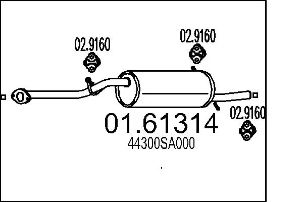 Zadni tlumic vyfuku MTS 01.61314 – OE 44300SA000
