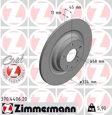 Brzdový kotouč ZIMMERMANN 370.4406.20 – OE TK78-26-251A