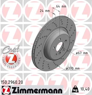 Brzdový kotouč ZIMMERMANN 150.2960.20 – OE 34216878180