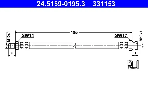 Brzdová hadice ATE 24.5159-0195.3 – OE MR129745