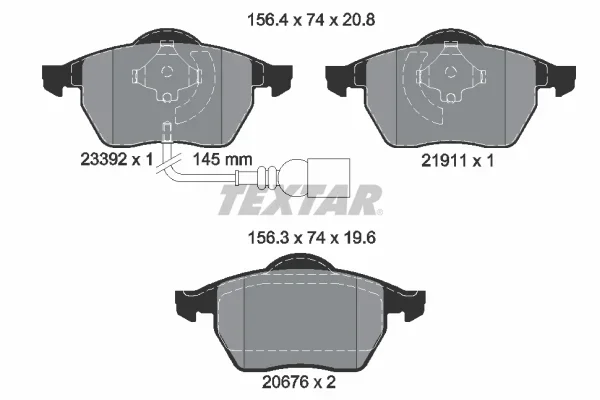 Sada brzdových destiček, kotoučová brzda TEXTAR 2339201