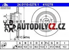 AT 410278 P/L brzdový kotouč ATE