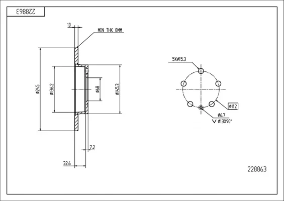 BRZ.KOTOUČ /Z/A4 AVANT,QUATTRO 00-04 HART 228863
