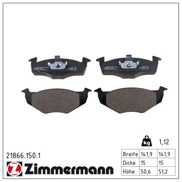 Sada brzdových destiček, kotoučová brzda ZIMMERMANN 21866.150.1