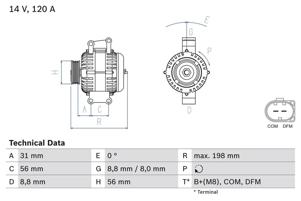 BO 0986045380 Alternátor BOSCH-výměnný díl