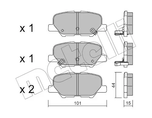 Sada brzdových destiček, kotoučová brzda METELLI 22-0995-0