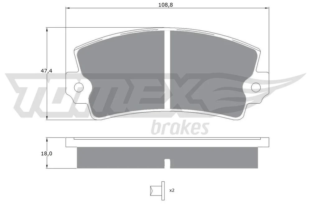 Sada brzdových destiček, kotoučová brzda Tomex Brakes TX10-434