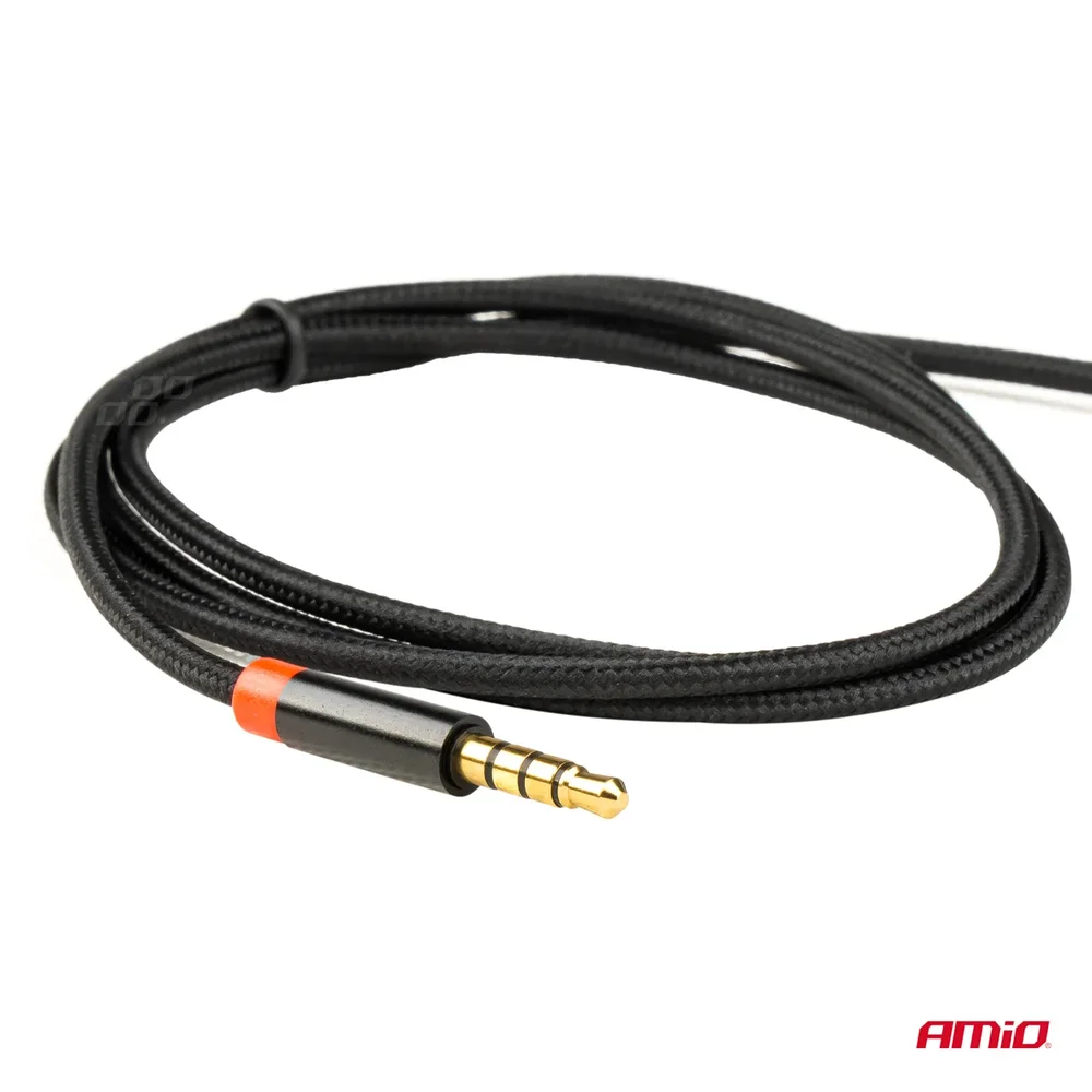 KABEL AUX MINI JACK 3,5MM OPLOT 200CM AMIO 03270 - Obrázek 4