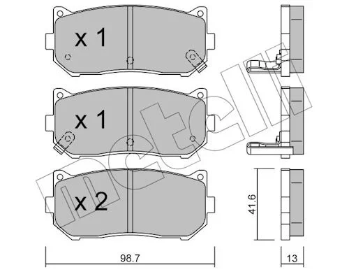 Sada brzdových destiček, kotoučová brzda METELLI 22-0372-0